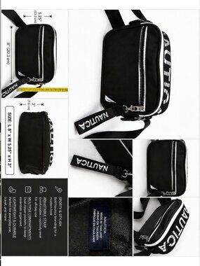Nautica Black Crossbody Bag 8” x 5.25” x 3” | NWOT | Adjustable Strap | Zip Fron